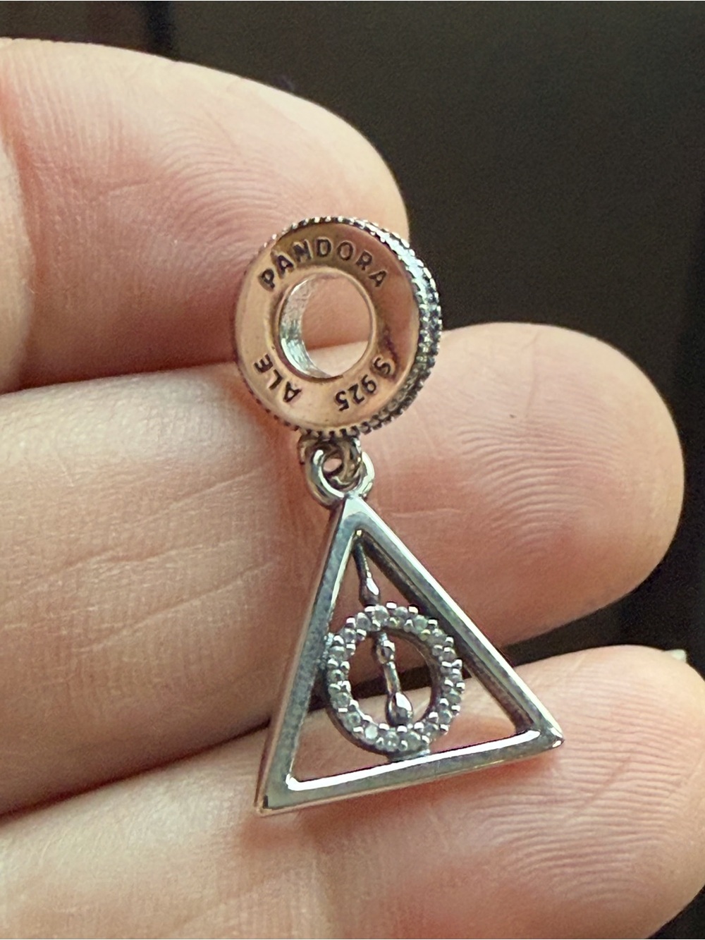Pandora Sterling Silver Triangle Dangle Charm in Silver - Picture 6 of 7